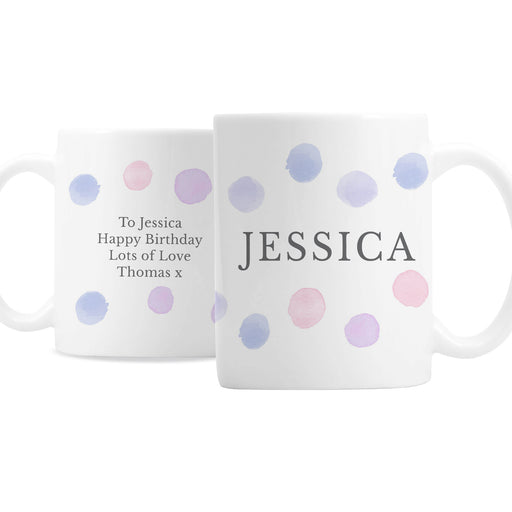 Personalised Pink Spot Mug - The Gift Cabin UK