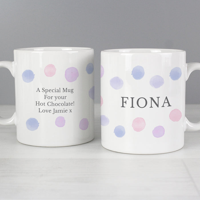 Personalised Pink Spot Mug - The Gift Cabin UK