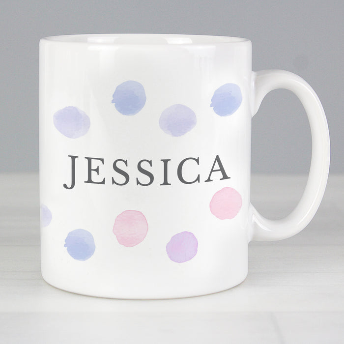 Personalised Pink Spot Mug - The Gift Cabin UK