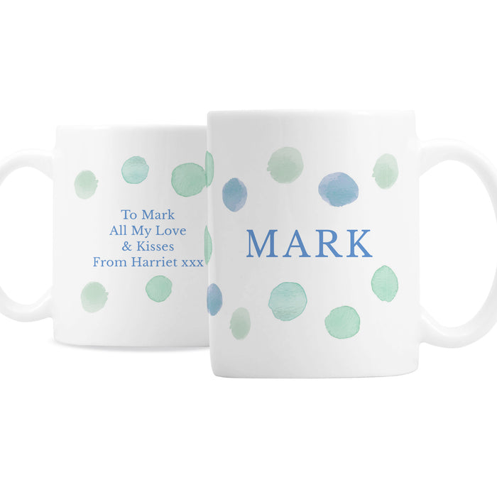 Personalised Blue Spot Mug - The Gift Cabin UK