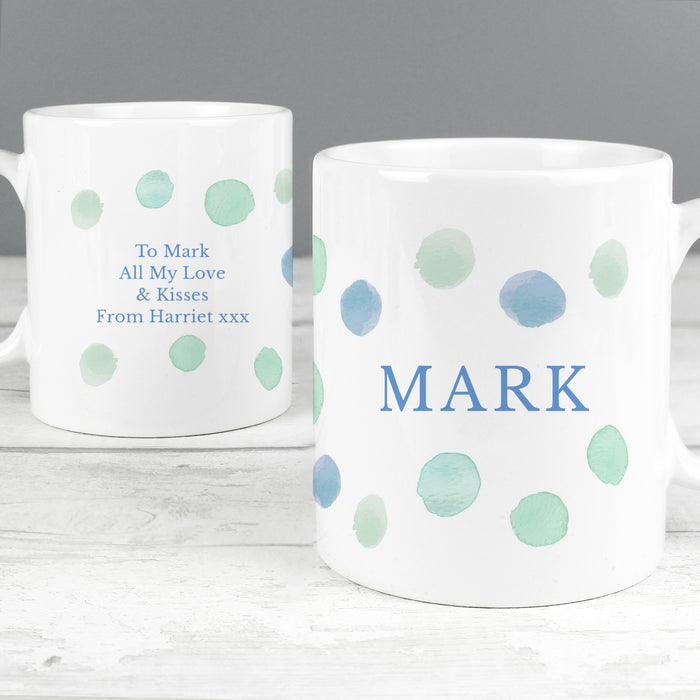 Personalised Blue Spot Mug - The Gift Cabin UK