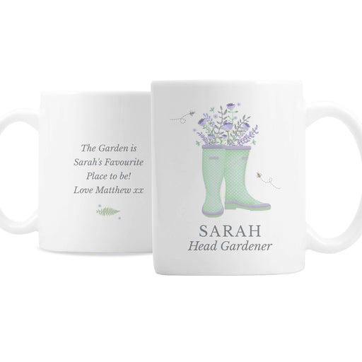 Personalised Floral Wellies Mug - The Gift Cabin UK