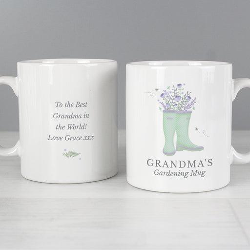 Personalised Floral Wellies Mug - The Gift Cabin UK