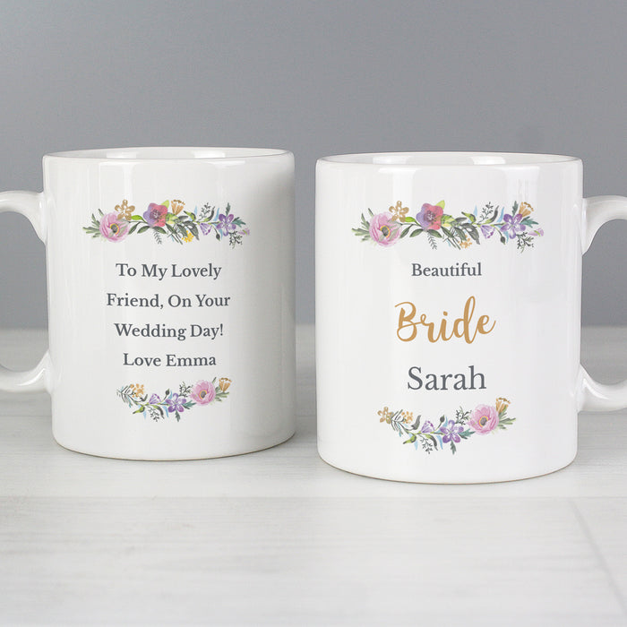 Personalised Floral Message Mug - The Gift Cabin UK