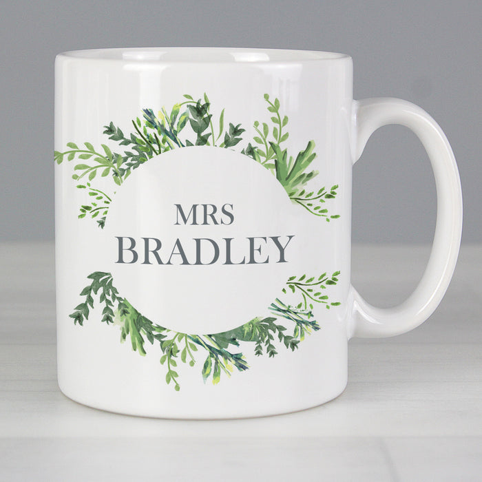 Personalised Botanical Mug - The Gift Cabin UK