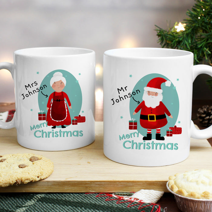 Personalised Mr & Mrs Claus Mug Set - The Gift Cabin UK