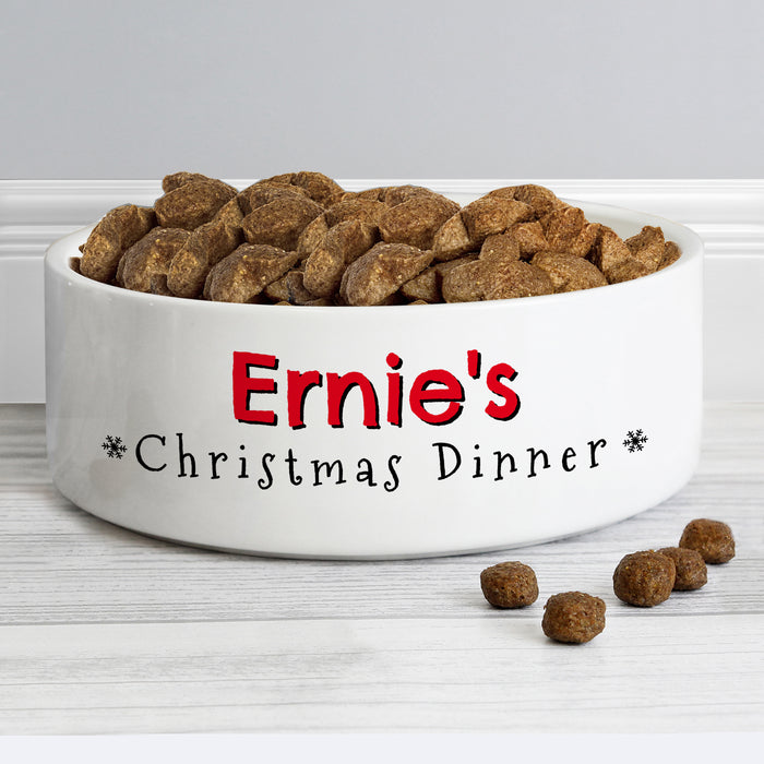 Personalised Christmas Dinner 14cm Medium Pet Bowl - The Gift Cabin UK