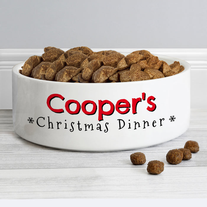 Personalised Christmas Dinner 14cm Medium Pet Bowl - The Gift Cabin UK