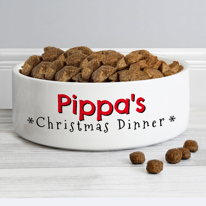 Personalised Christmas Dinner 14cm Medium Pet Bowl - The Gift Cabin UK