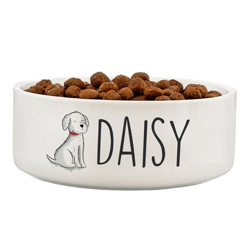 Personalised Scribble Dog 14cm Medium Pet Bowl - The Gift Cabin UK