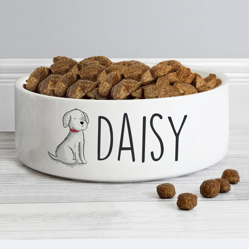 Personalised Scribble Dog 14cm Medium Pet Bowl - The Gift Cabin UK