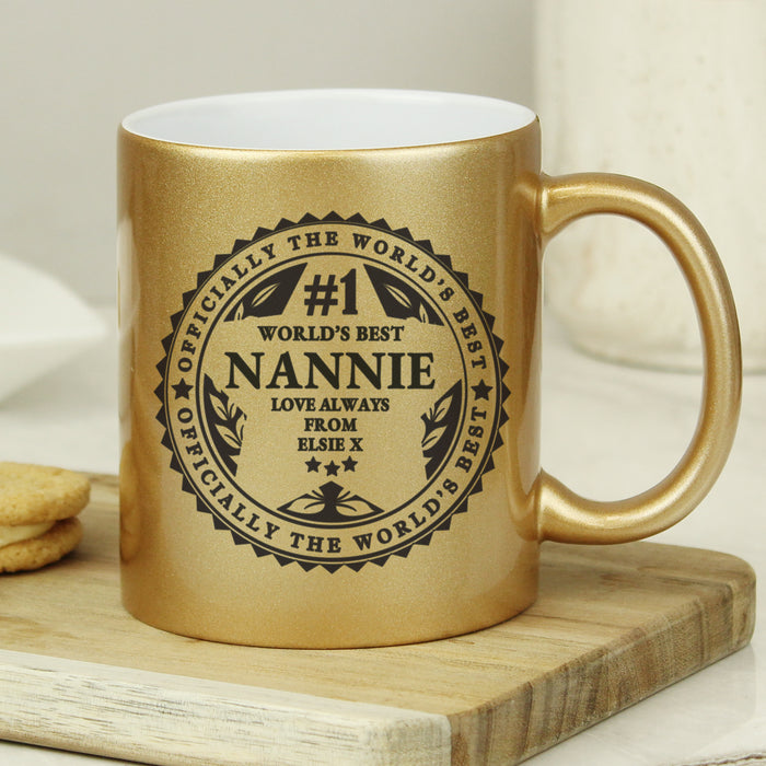 Personalised Worlds Best Gold Mug - The Gift Cabin UK