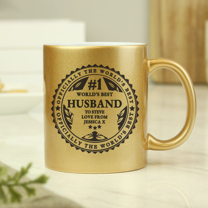 Personalised Worlds Best Gold Mug - The Gift Cabin UK