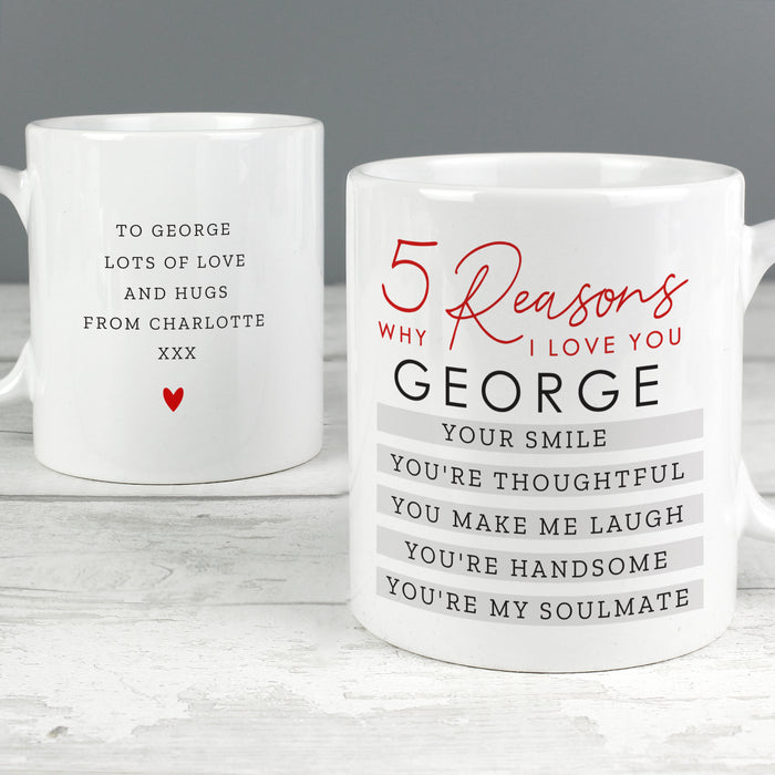 Personalised 5 Reasons Why Mug - The Gift Cabin UK