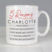 Personalised 5 Reasons Why Mug - The Gift Cabin UK