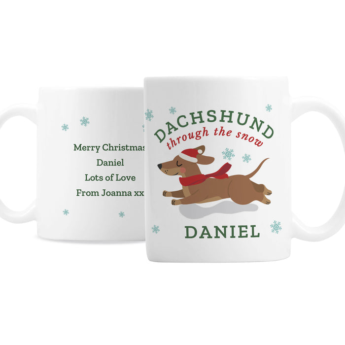 Personalised Dachshund Through... Christmas Mug - The Gift Cabin UK