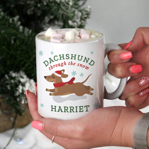 Personalised Dachshund Through... Christmas Mug - The Gift Cabin UK