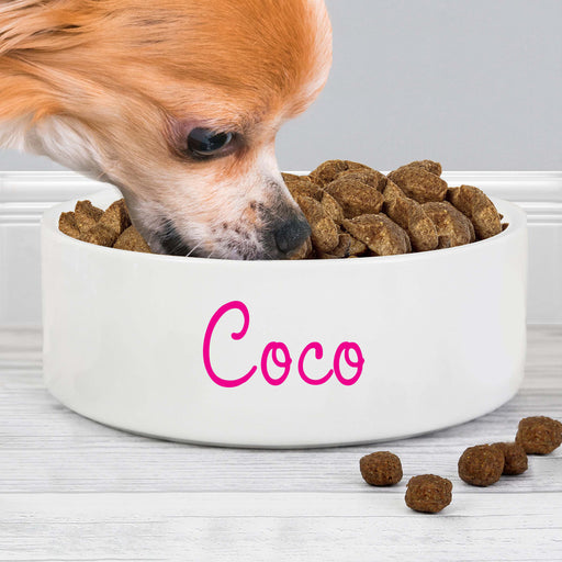 Personalised Pink Name 14cm Medium Pet Bowl - The Gift Cabin UK