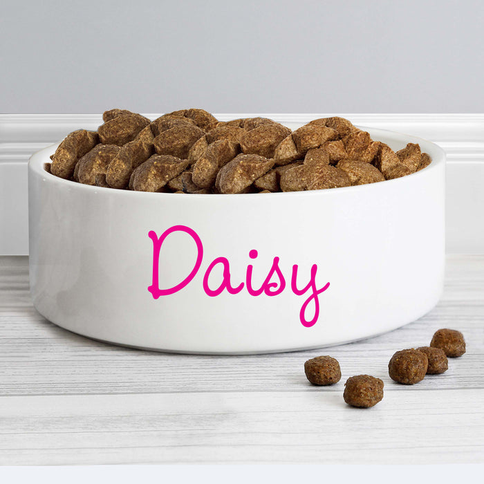 Personalised Pink Name 14cm Medium Pet Bowl - The Gift Cabin UK