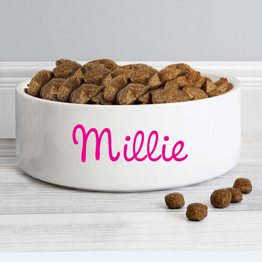 Personalised Pink Name 14cm Medium Pet Bowl - The Gift Cabin UK