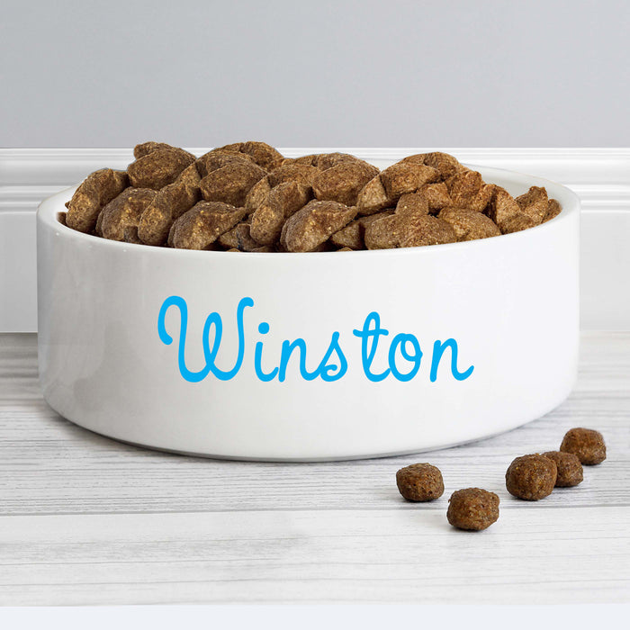 Personalised Blue Name 14cm Medium Pet Bowl - The Gift Cabin UK