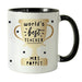 Personalised World's Best Teacher Trophy Black Handled Mug - The Gift Cabin UK