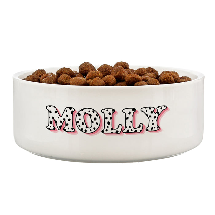 Personalised Pink Spots Name 14cm Medium Pet Bowl - The Gift Cabin UK