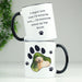 Personalised Paw Print Pet Photo Upload Black Handled Mug - The Gift Cabin UK