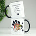 Personalised Paw Print Pet Photo Upload Black Handled Mug - The Gift Cabin UK