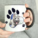 Personalised Paw Print Pet Photo Upload Black Handled Mug - The Gift Cabin UK