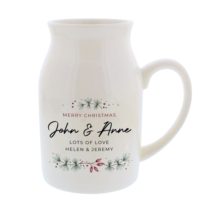 Personalised Christmas Flower Jug