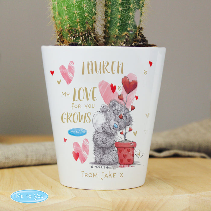 Personalised Me To You Love Grows Plant Pot - The Gift Cabin UK