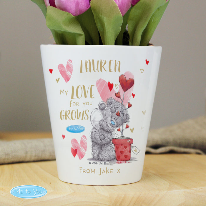 Personalised Me To You Love Grows Plant Pot - The Gift Cabin UK