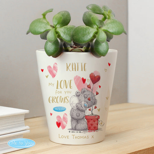 Personalised Me To You Love Grows Plant Pot - The Gift Cabin UK