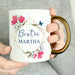 Personalised Geometric Floral Gold Handle Mug - The Gift Cabin UK