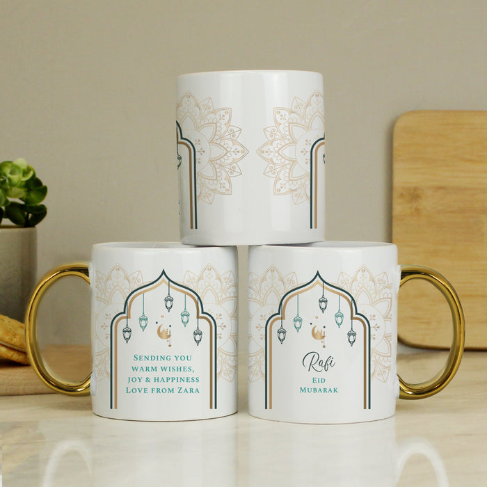 Personalised Eid and Ramadan Gold Handled Mug - The Gift Cabin UK