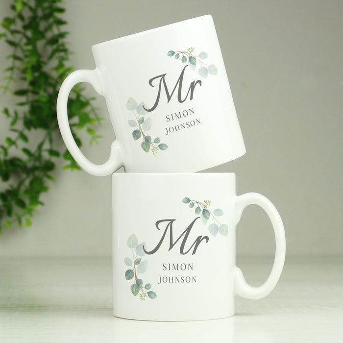 Personalised Botanical Mr Mug - The Gift Cabin UK