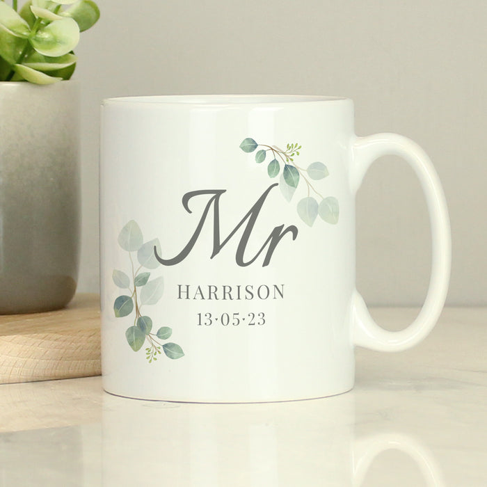 Personalised Botanical Mr Mug - The Gift Cabin UK