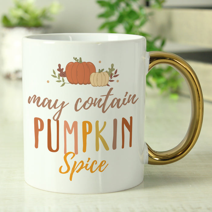 Personalised Pumpkin Spice Gold Handle Mug - The Gift Cabin UK