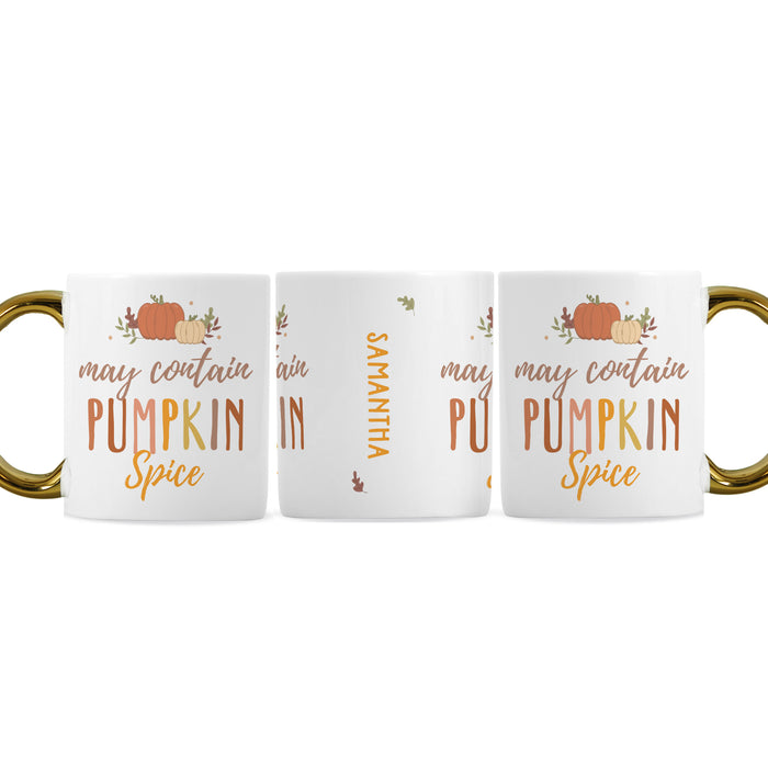 Personalised Pumpkin Spice Gold Handle Mug - The Gift Cabin UK