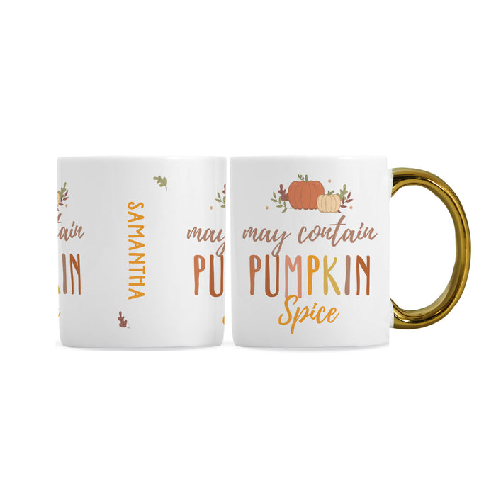 Personalised Pumpkin Spice Gold Handle Mug - The Gift Cabin UK