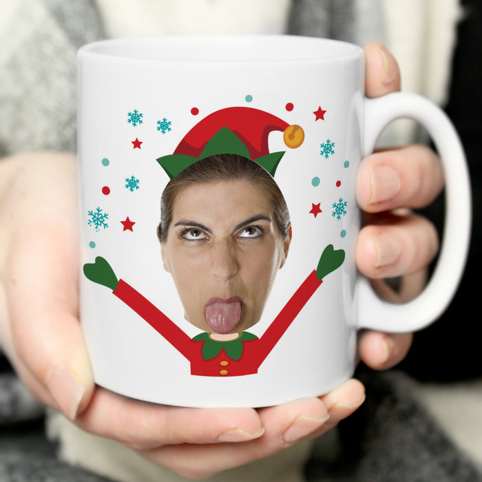 Personalised Photo Upload Christmas Elf Mug - The Gift Cabin UK