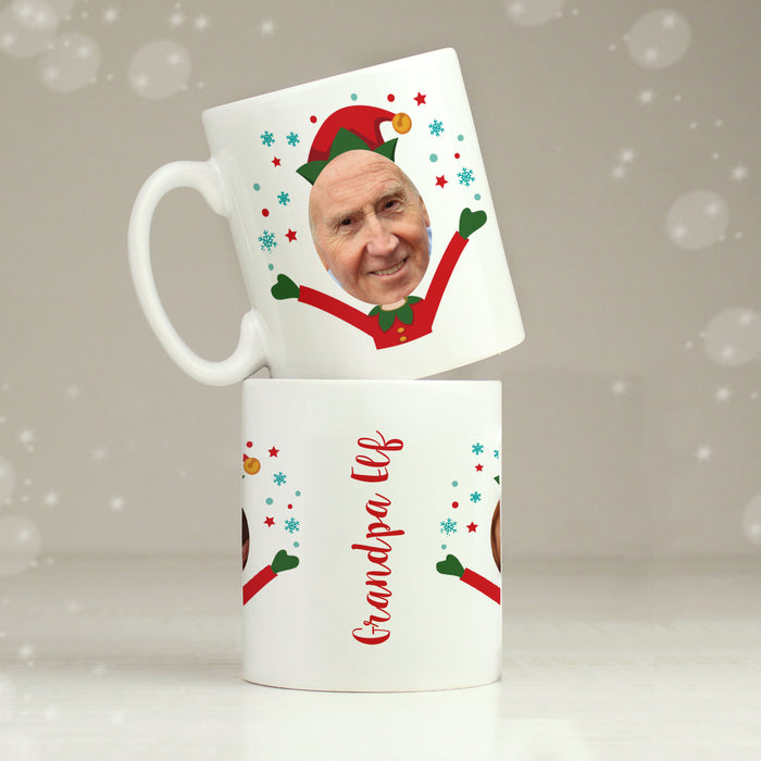 Personalised Photo Upload Christmas Elf Mug - The Gift Cabin UK