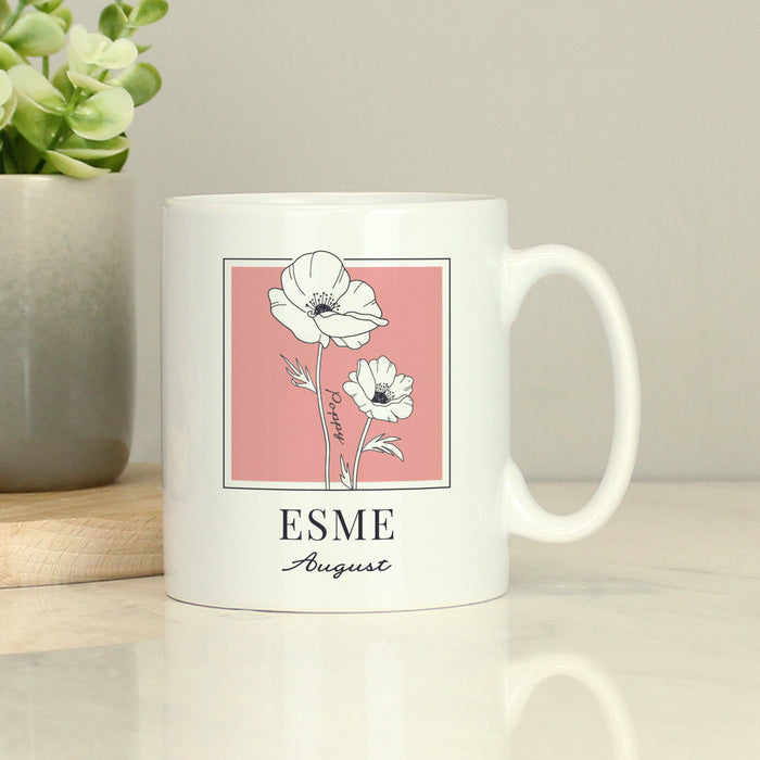 Personalised Birth Flower Mug - The Gift Cabin UK