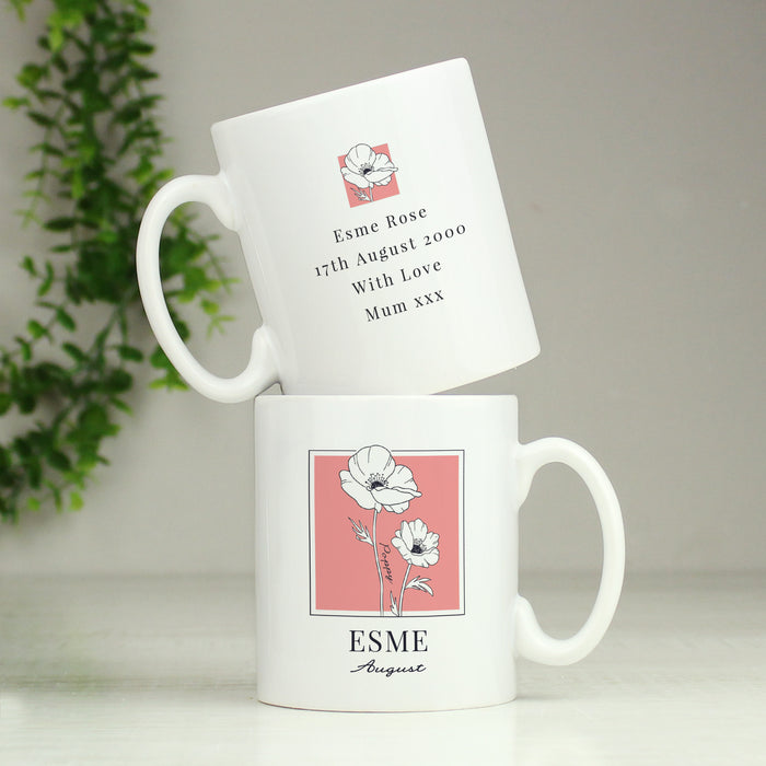 Personalised Birth Flower Mug - The Gift Cabin UK