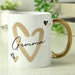 Personalised Hearts Gold Handled Mug - The Gift Cabin UK