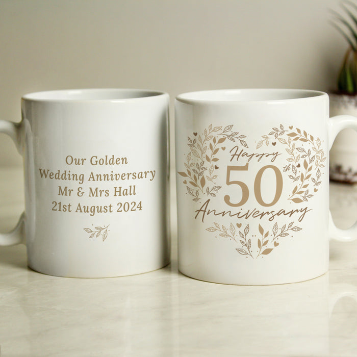 Personalised 50th Golden Wedding Anniversary Mug - The Gift Cabin UK