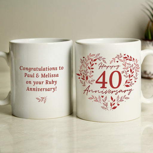 Personalised 40th Ruby Wedding Anniversary Mug - The Gift Cabin UK