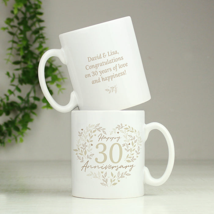 Personalised 30th Pearl Wedding Anniversary Mug - The Gift Cabin UK