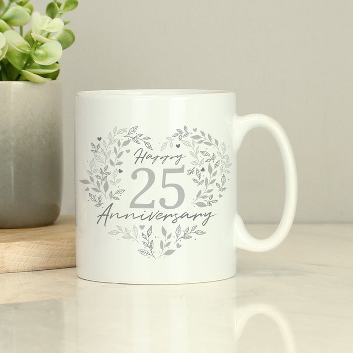 Personalised 25th Silver Wedding Anniversary Mug - The Gift Cabin UK